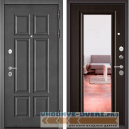 Дверь Бульдорс MASS 90 Бетон темный 9S-109 / Ларче шоколад 9S-140 зеркало